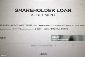 Someone filling out Shareholder Loan Agreement Form.