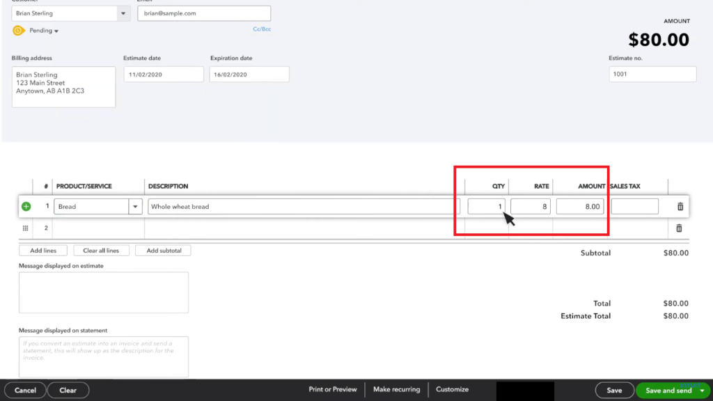 adjust quantity amount